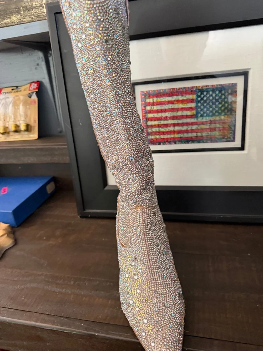 Matisse Iridescent Crystal-Embellished Pink Over-the-Knee Boot